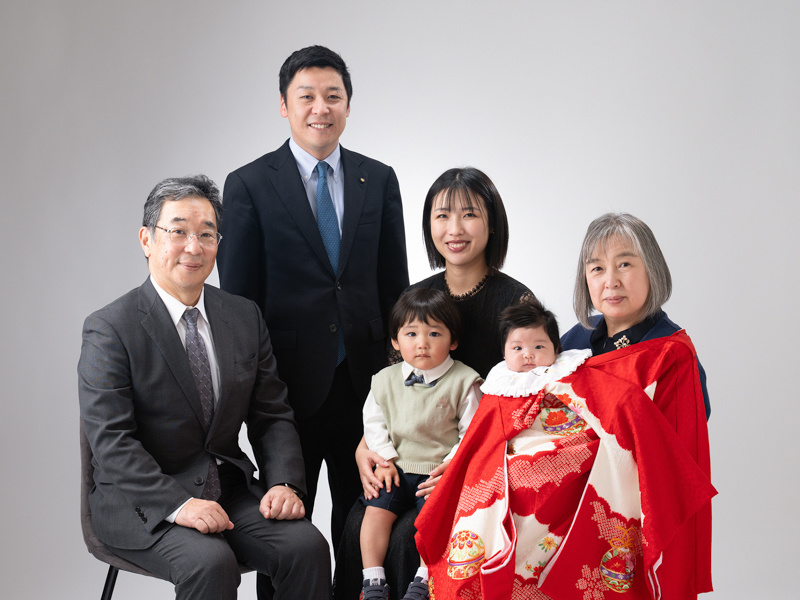 お宮参り家族写真