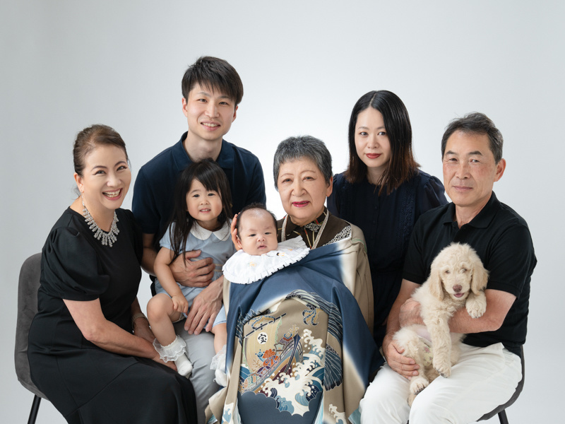 お宮参り家族写真