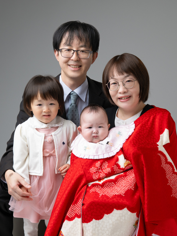 お宮参り家族写真